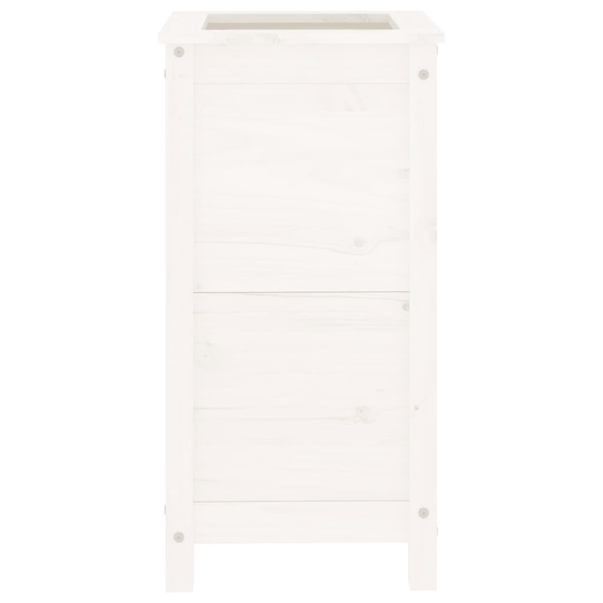 vidaXL Donica ogrodowa, biała, 40x40x78 cm, lite drewno sosnowe