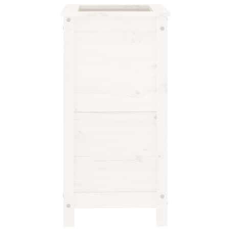 vidaXL Donica ogrodowa, biała, 40x40x78 cm, lite drewno sosnowe