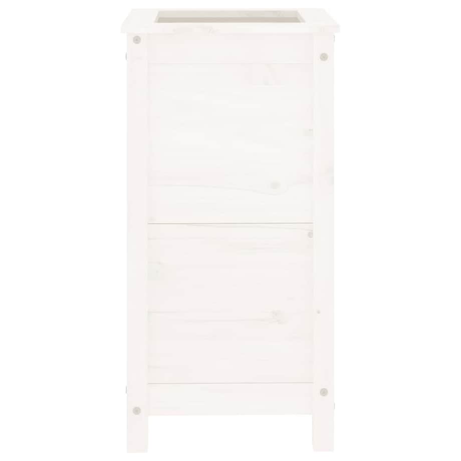 vidaXL Donica ogrodowa, biała, 40x40x78 cm, lite drewno sosnowe