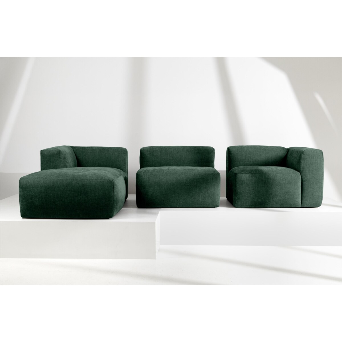 KONSIMO BUFFO Narożnik prawy z niezwykle miękkim i wygodnym siedziskiem, kolor morski