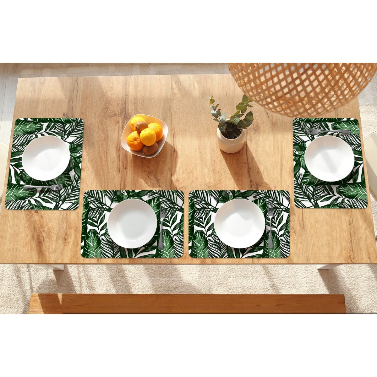 Komplet mat pod talerz Tropikalne liście, 6 szt. 45x30cm