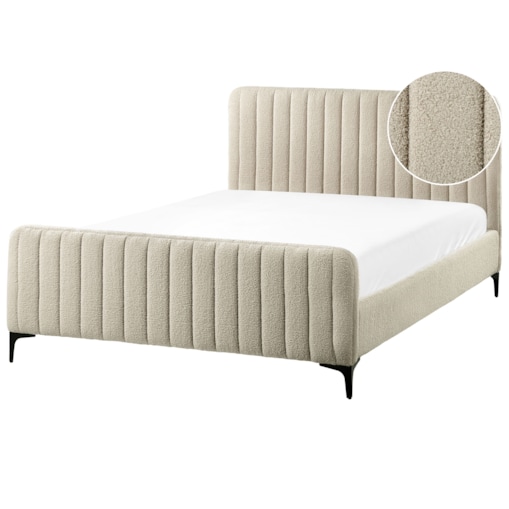 Łóżko Boucle LUNAN 140 x 200 cm Beżowy