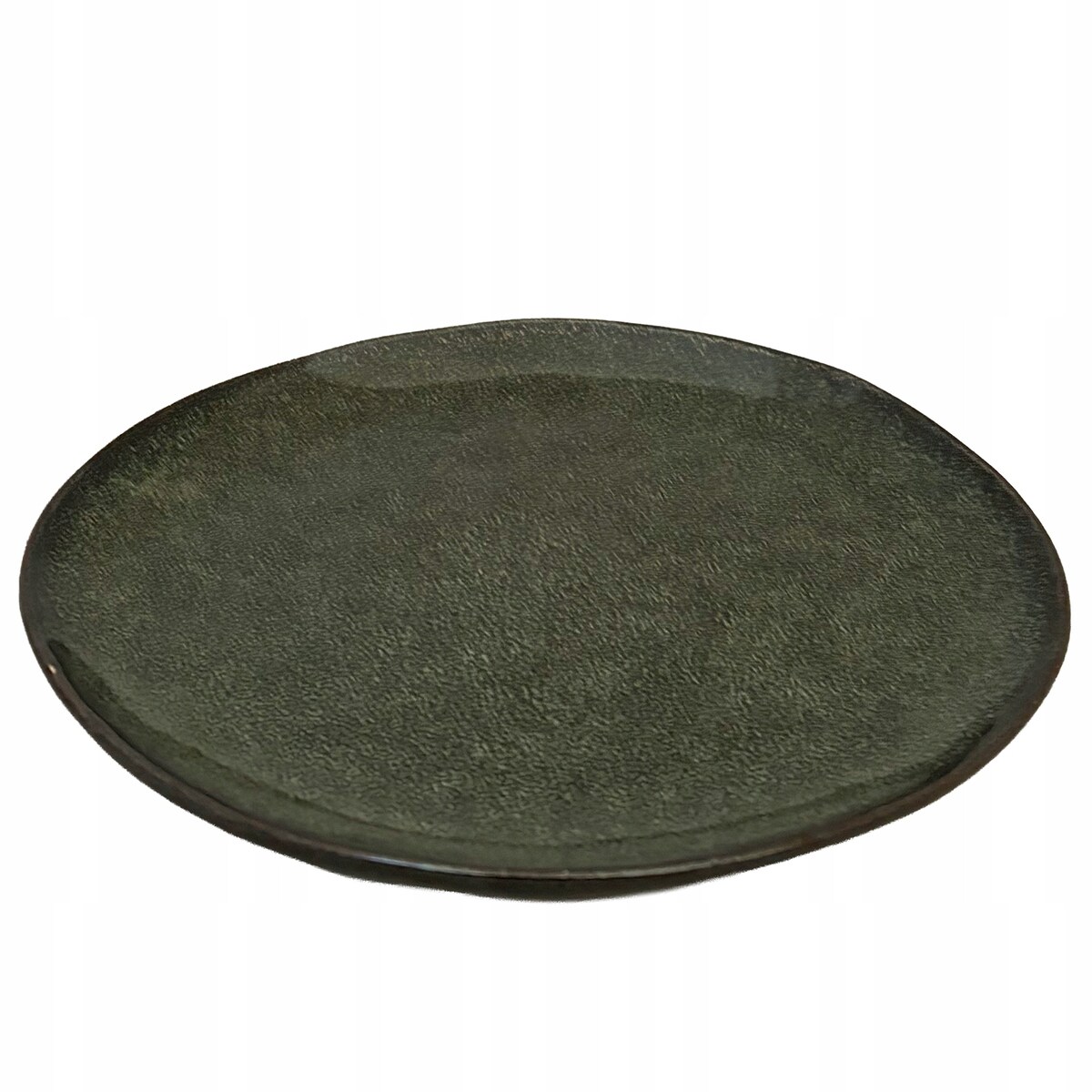 TALERZ DESEROWY 20cm okrągły ceramiczny zielony połysk płytki na sztuki
