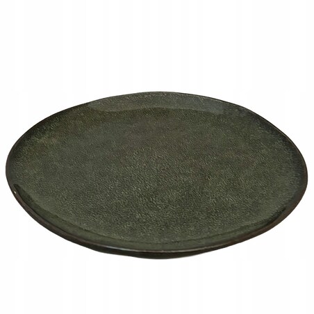 TALERZ DESEROWY 20cm okrągły ceramiczny zielony połysk płytki na sztuki