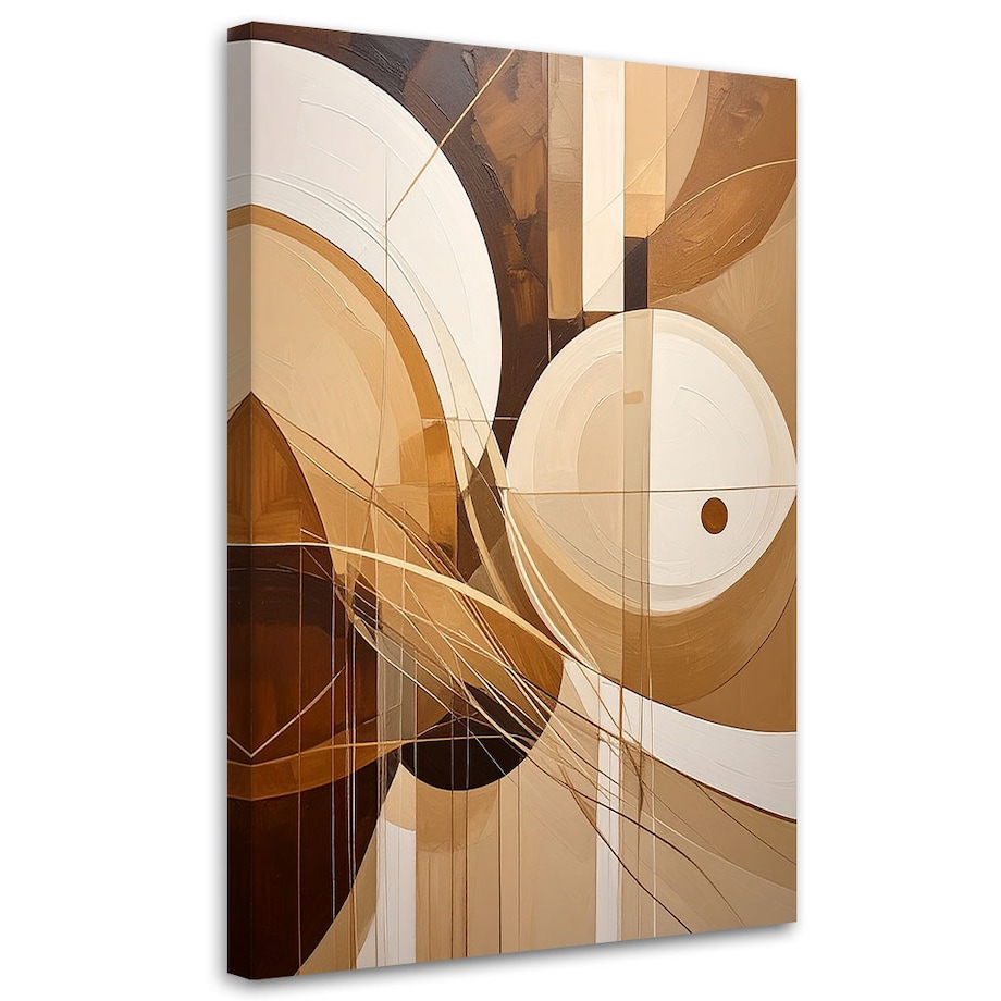 Obraz do salonu sypialni kuchni, Abstrakcyjne kształty w odcieniach brązu