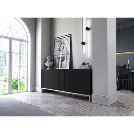 Komoda RTV Glamour Szafka RTV Glamour Czarny Mat 168cm