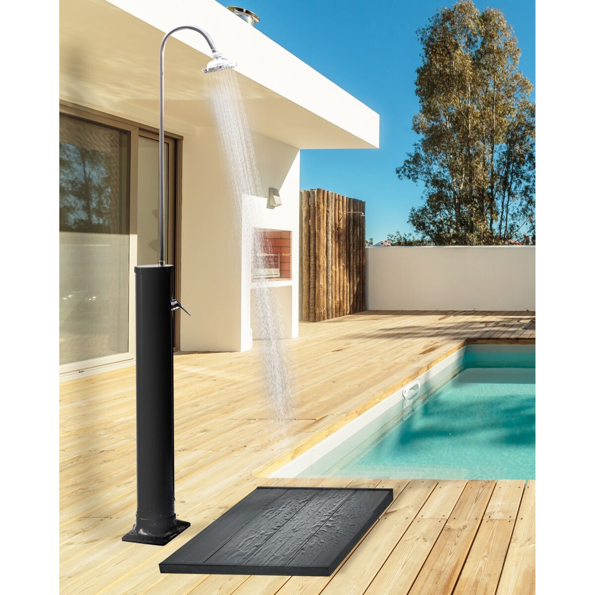 Prysznic ogrodowy solarny wolnostojący JUANILLO Czarny