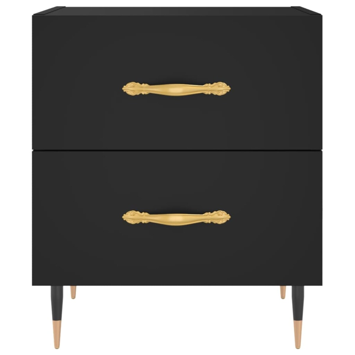 vidaXL Szafka nocna, czarna, 40x35x47,5 cm, materiał drewnopochodny