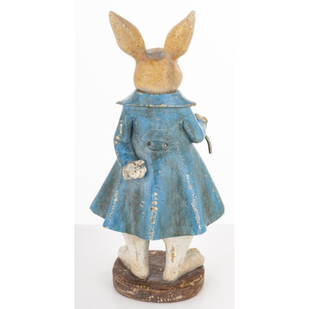 Figurka - królik w niebieskim płaszczu 26x12x9,5 cm CONTENIDO