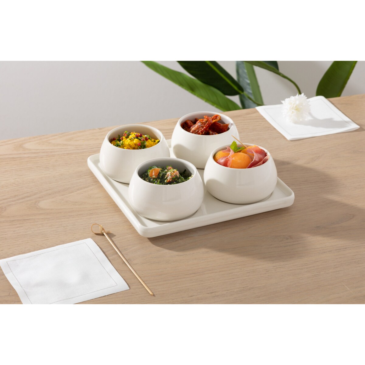Zestaw ceramicznych miseczek na przystawki NORA, 5 elementów