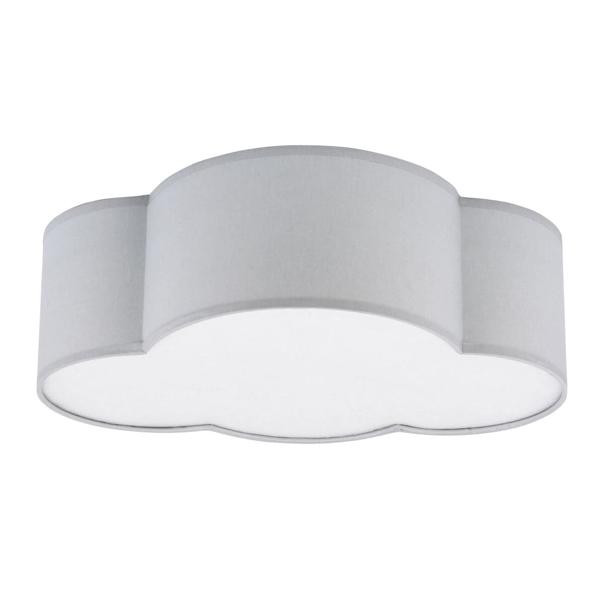 Sufitowa lampa kula Cloud 3144 TK Lighting z tkaniny metalowa biała szara