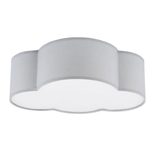Sufitowa lampa kula Cloud 3144 TK Lighting z tkaniny metalowa biała szara