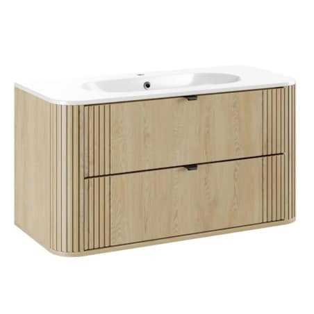 Szafka pod umywalkę OVALIA CREMONA 2S 100cm dąb cremona z umywalką wpuszczaną PURE