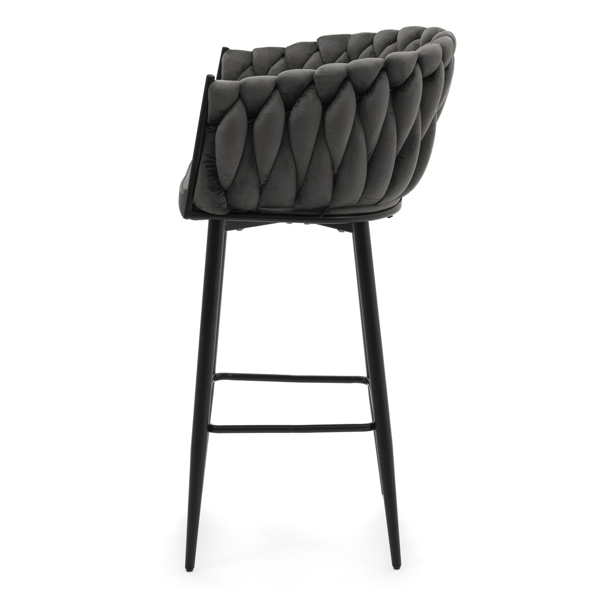 Hoker tapicerowany welurowy pleciony do salonu jadalni barowy glamour LATINA