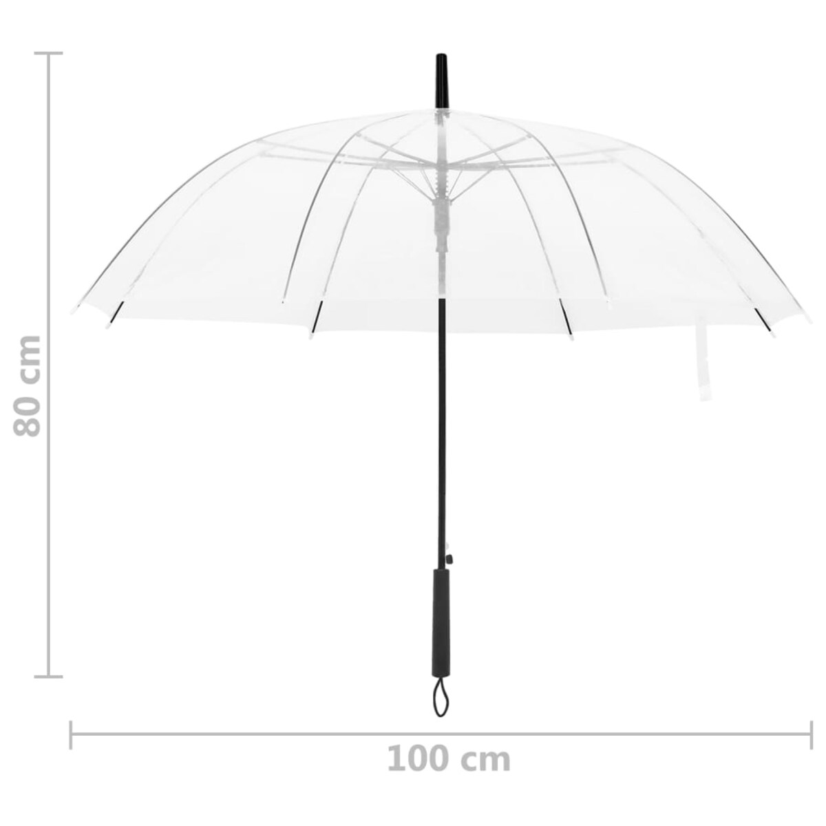vidaXL Parasolka przezroczysta, 100 cm