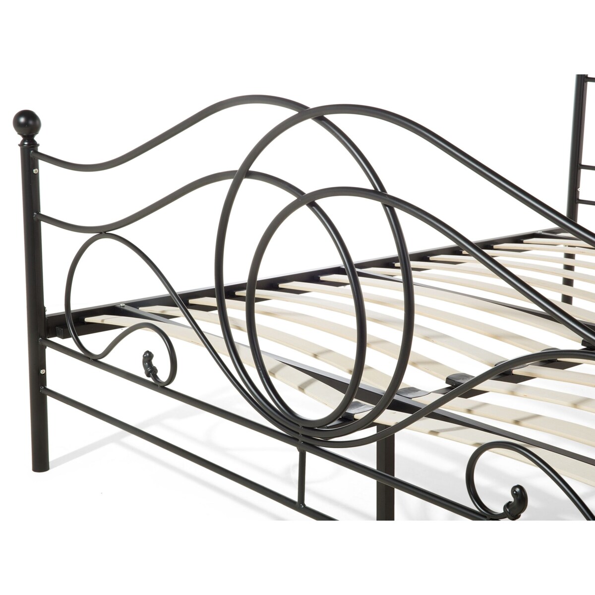 Łóżko Metal LYRA 180 x 200 cm Czarny