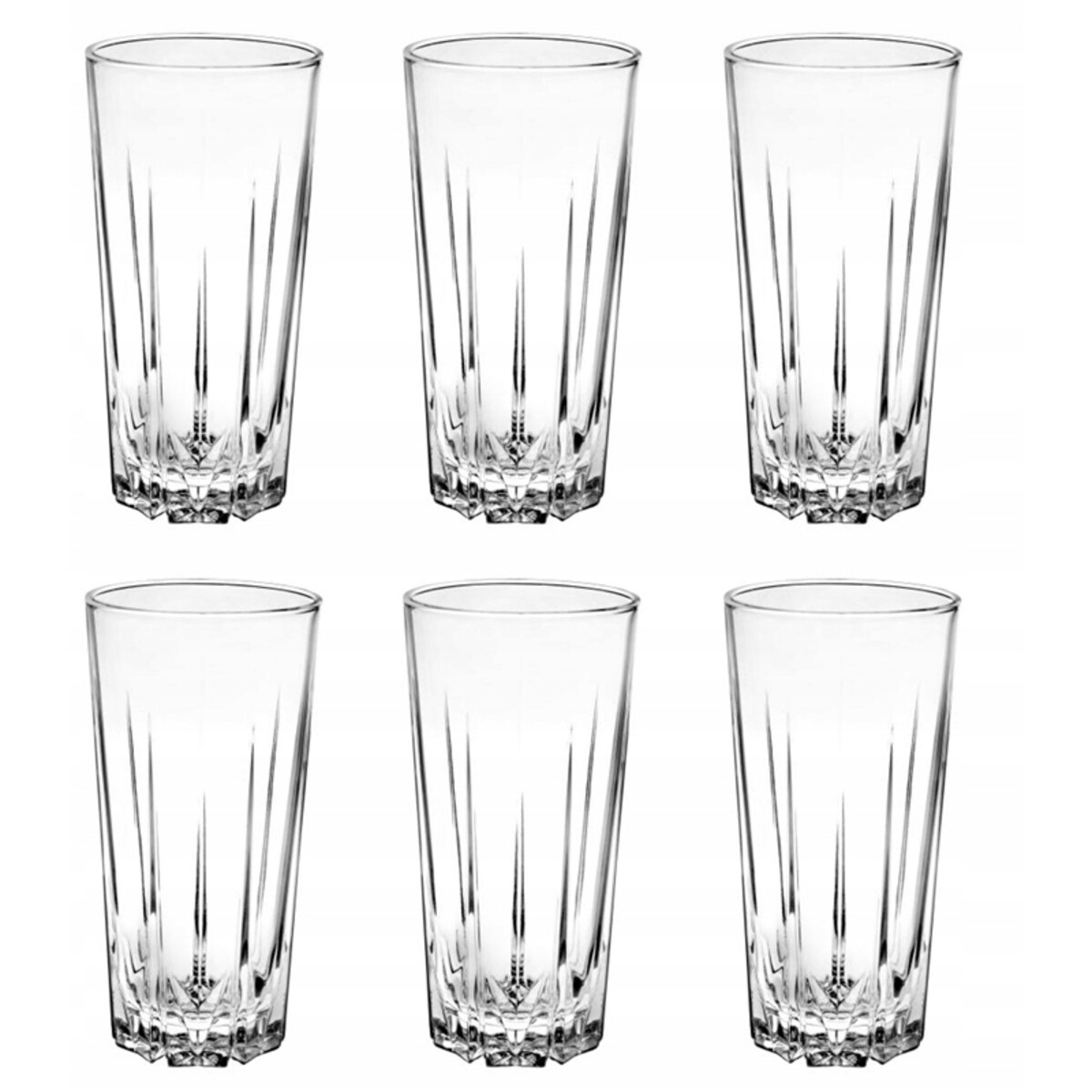 KOMPLET WYSOKIE SZKLANKI 6 x 330 ml PASABAHCE karat na drinki napoje soki