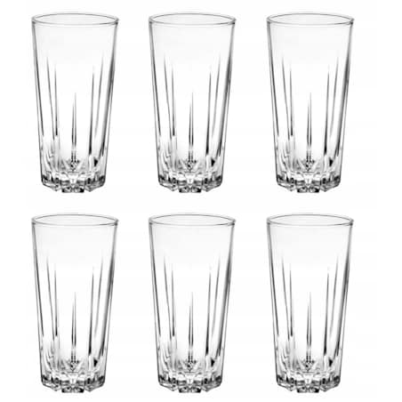 KOMPLET WYSOKIE SZKLANKI 6 x 330 ml PASABAHCE karat na drinki napoje soki