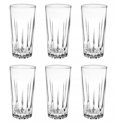 KOMPLET WYSOKIE SZKLANKI 6 x 330 ml PASABAHCE karat na drinki napoje soki
