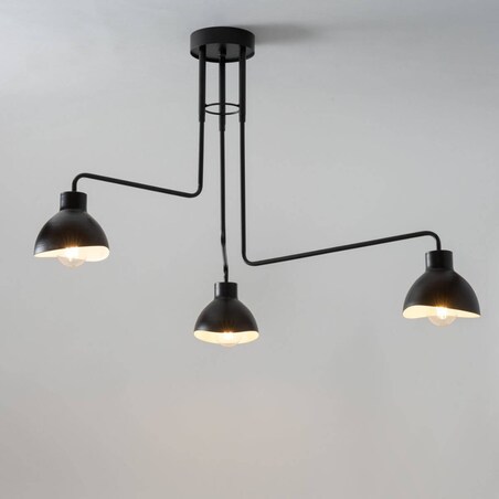 Obrotowa lampa sufitowa Holi 3-płomienna nad stół czarna