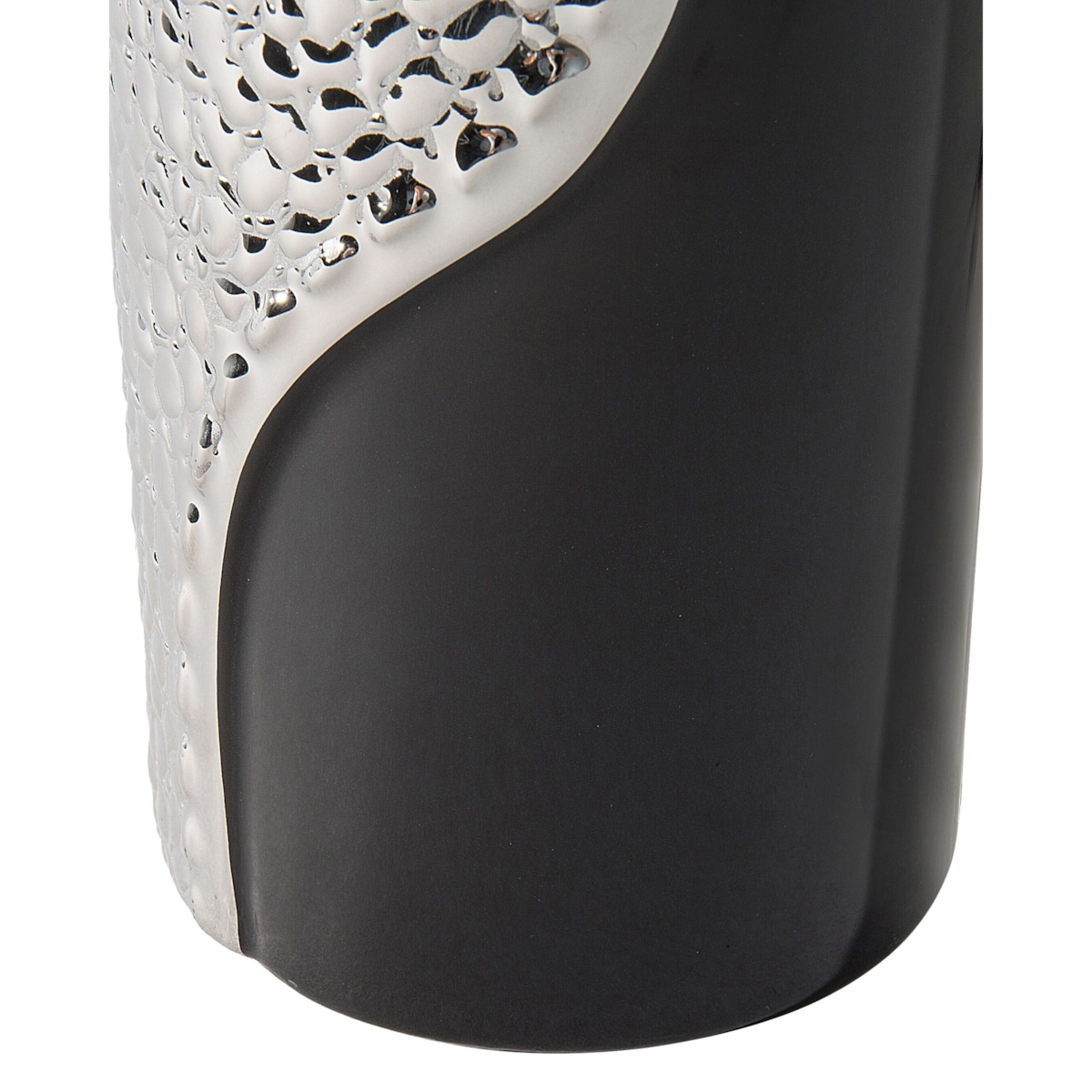 Lampka nocna porcelanowa czarno-srebrna AIKEN