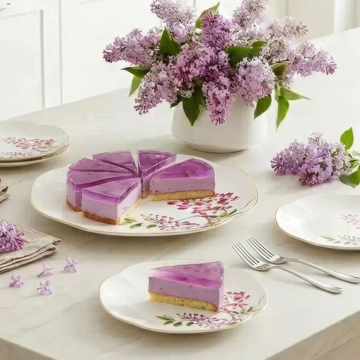 VILLA ITALIA Talerz do ciasta porcelanowy 25 x 25 cm SENSUAL GARDEN