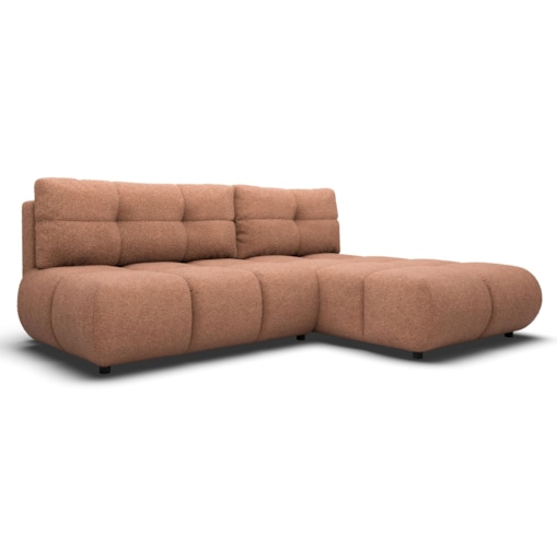 Pikowany Narożnik MILA rozkładany bez boczków prawy ceglasty