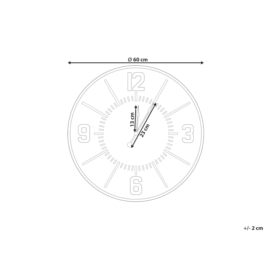 Zegar ścienny ø 60 cm jasne drewno DOLE
