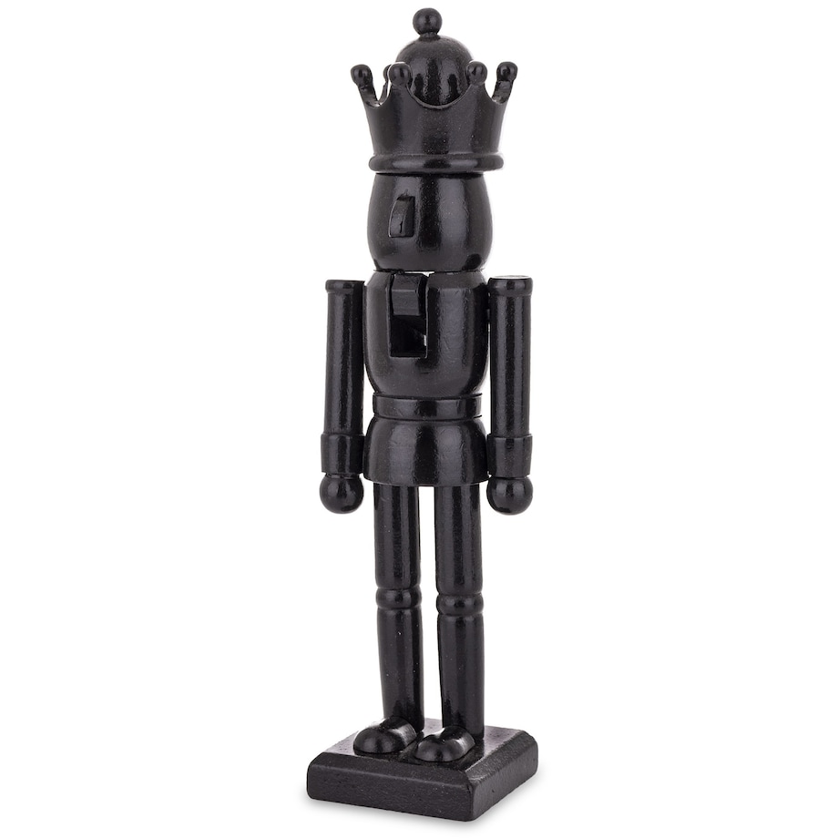 Drewniany Dziadek do Orzechów czarny 26x7,5x6 cm black