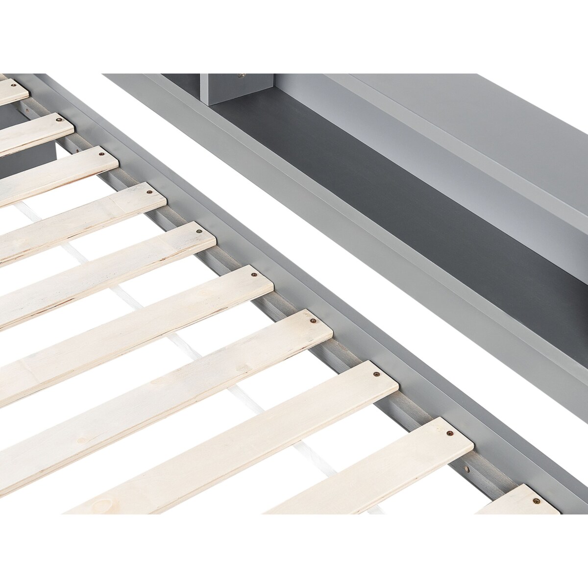 Łóżko wysuwane drewniane 90 x 200 cm szare EDERN