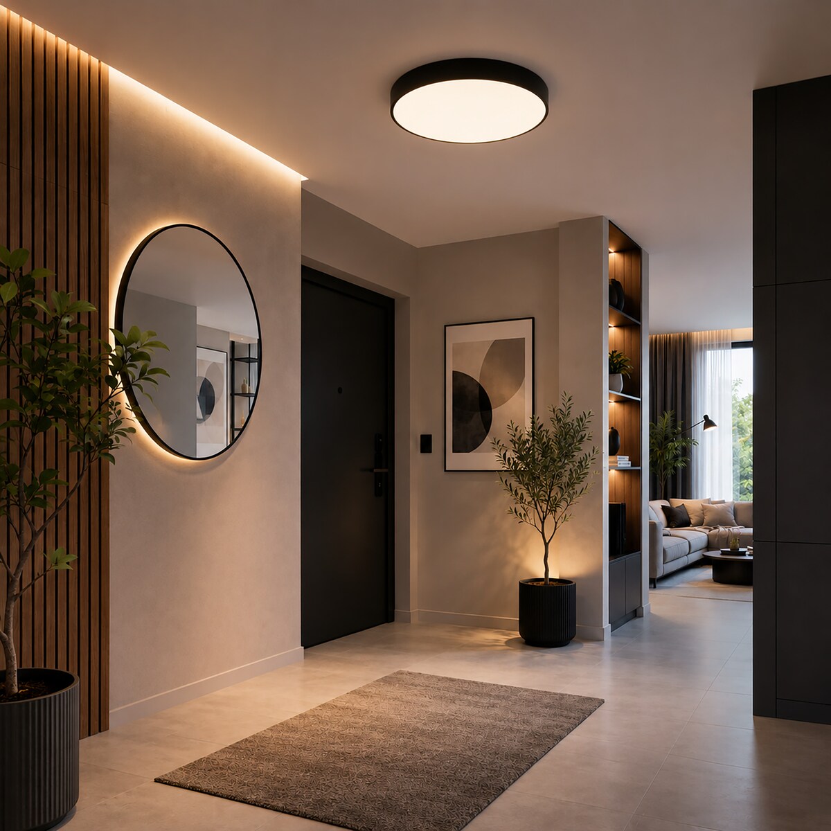 Lampa Sufitowa Łazienkowa Tk Lighting Velis Czarny Plafon Led 30W Ip54 Zmienna Barwa, Ściemniany