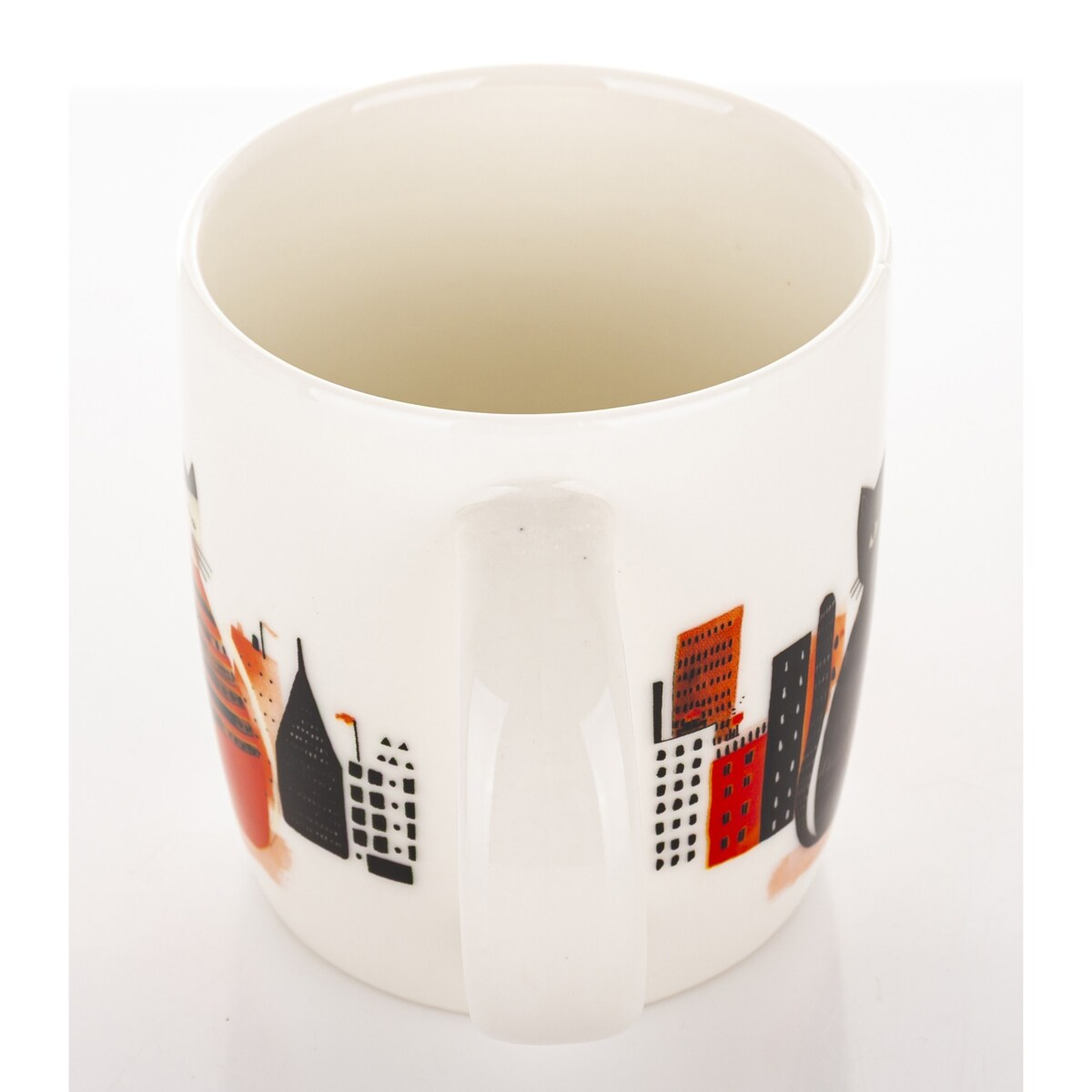 Kubek porcelanowy 350 ml koty 9x12,5x8,5 cm BLACK-RED