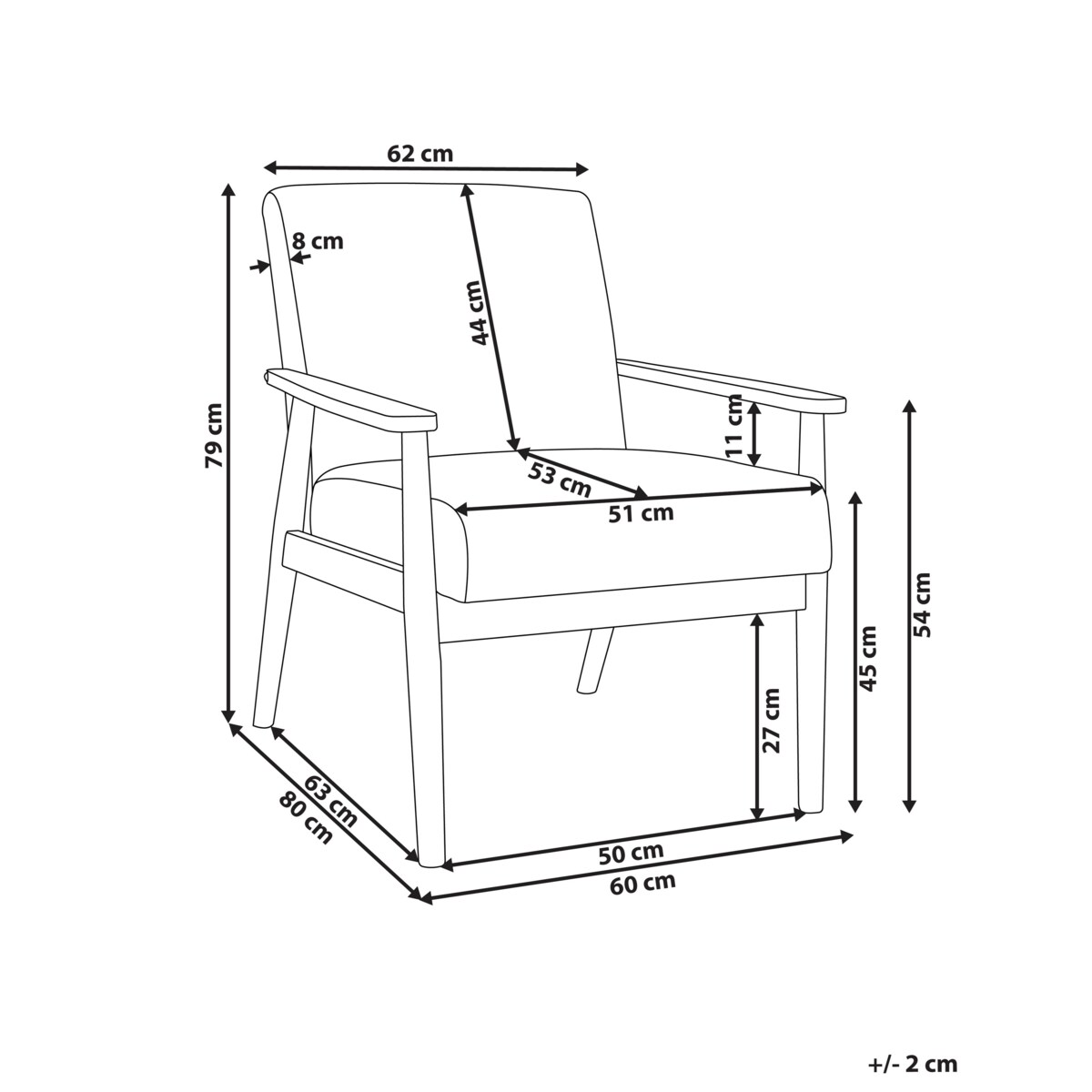 Fotel ESRUM Tkanina Szary