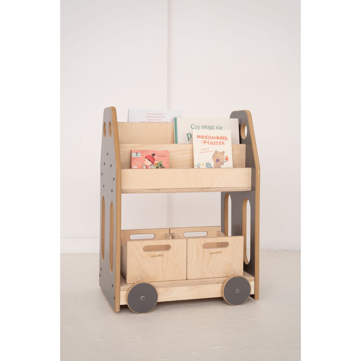 AUTKO - biblioteczka/regał montessori - szary