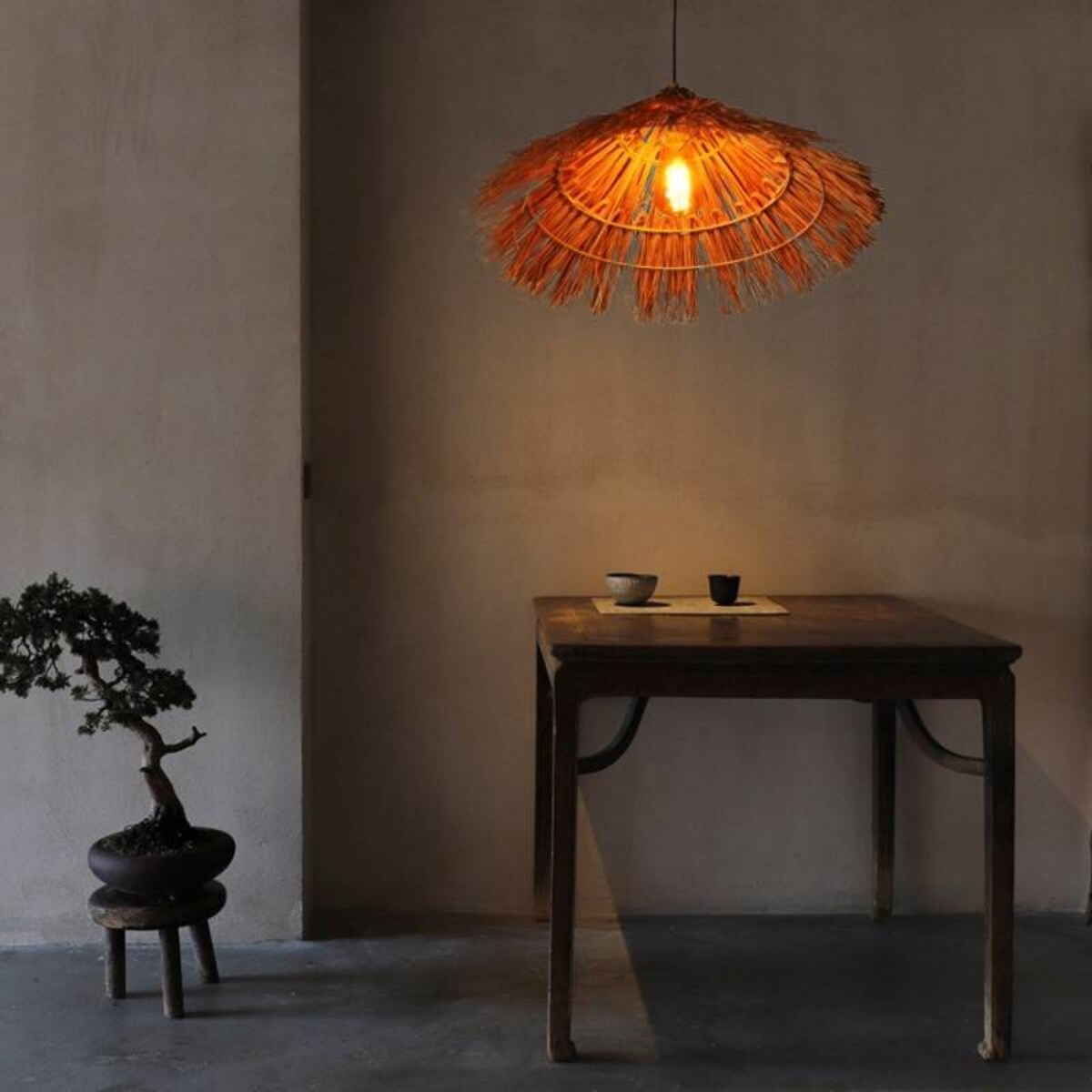 Ekologiczna lampa zwieszana Boho ABR-NLW37-BH-E27 Abruzzo pleciona ratan naturalny