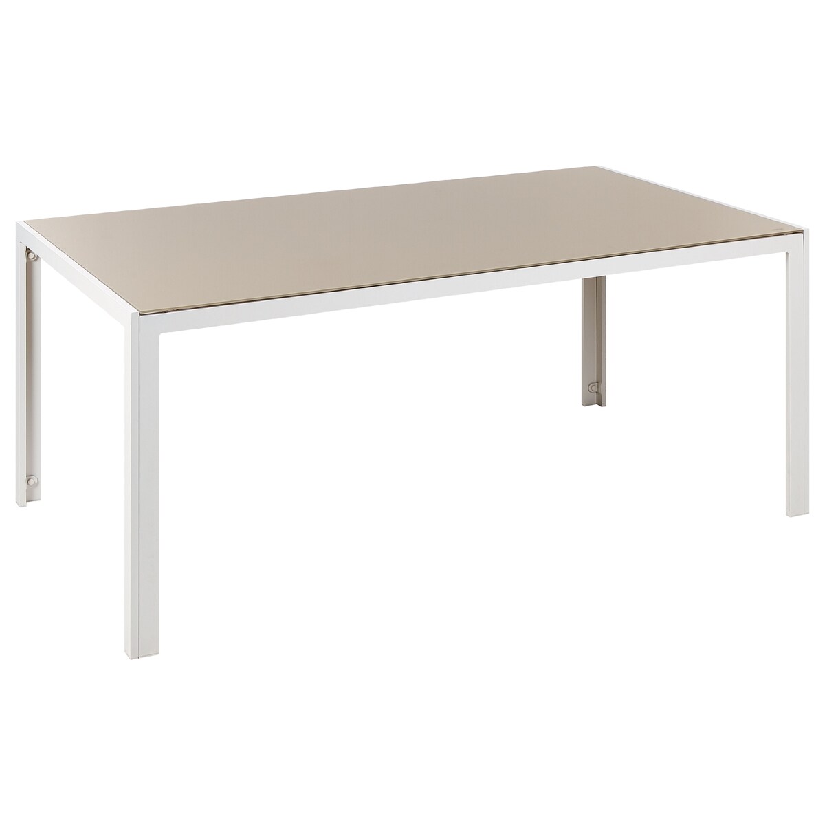 Stół ogrodowy CATANIA 160 cm 91 cm Szkło Beżowy