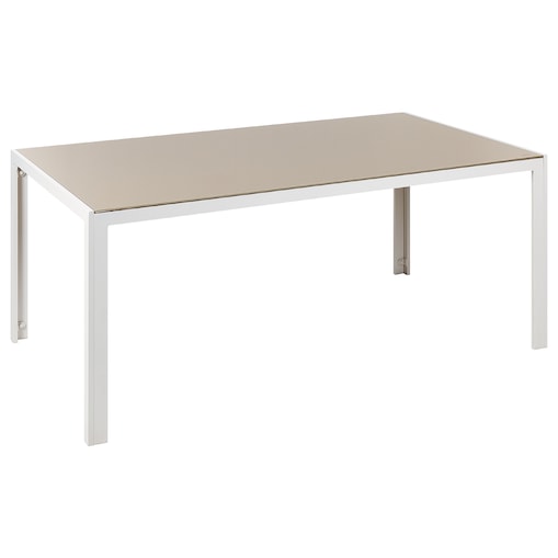 Stół ogrodowy CATANIA 160 cm 91 cm Szkło Beżowy