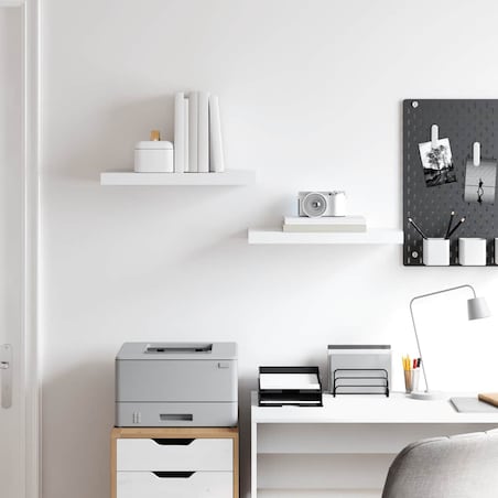 vidaXL Półki ścienne, 2 szt., białe, 50x23x3,8 cm, MDF