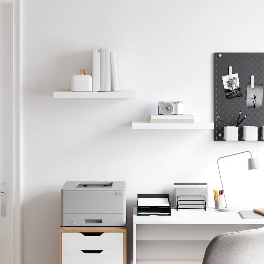 vidaXL Półki ścienne, 2 szt., białe, 50x23x3,8 cm, MDF