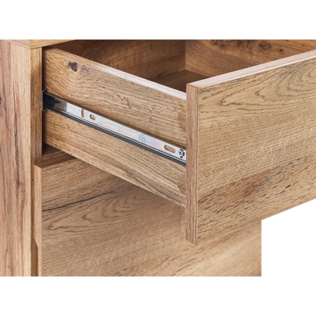 Biurko z szafką i szufladą 120 x 60 cm jasne drewno z białym ASHLAND