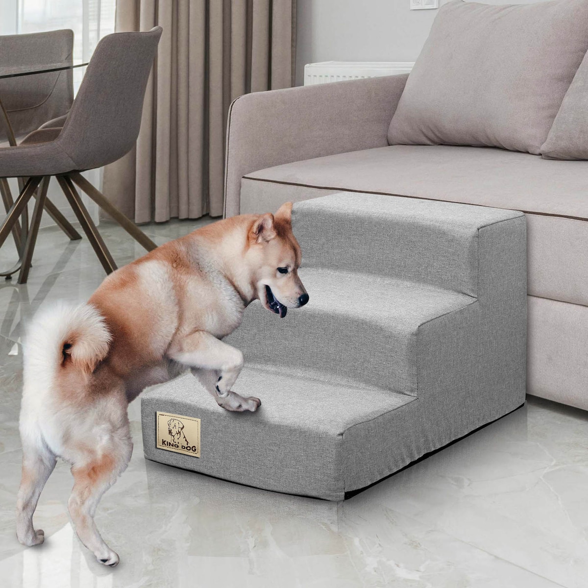 Schody Schodki Dla Psa Kota Rampa Podest 3 Stopnie Stabilne 45X30X30 Cm