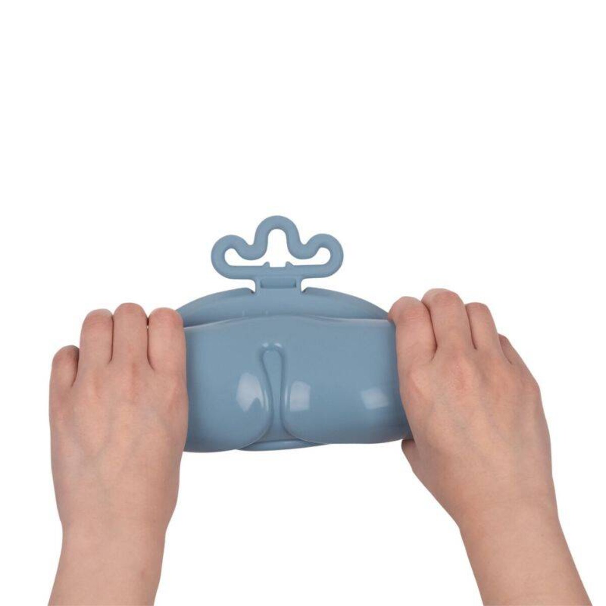 Zwijana mata BLW do nauki samodzielnego jedzenia dla dzieci błękit roll + go, b.box