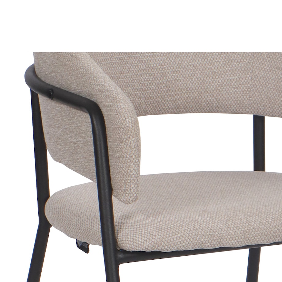 Krzesło tapicerowane glamour szenilowe OVO beżowe