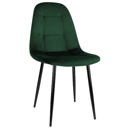 Krzesło tapicerowane do salonu jadalni welurowe pikowane nowoczesne