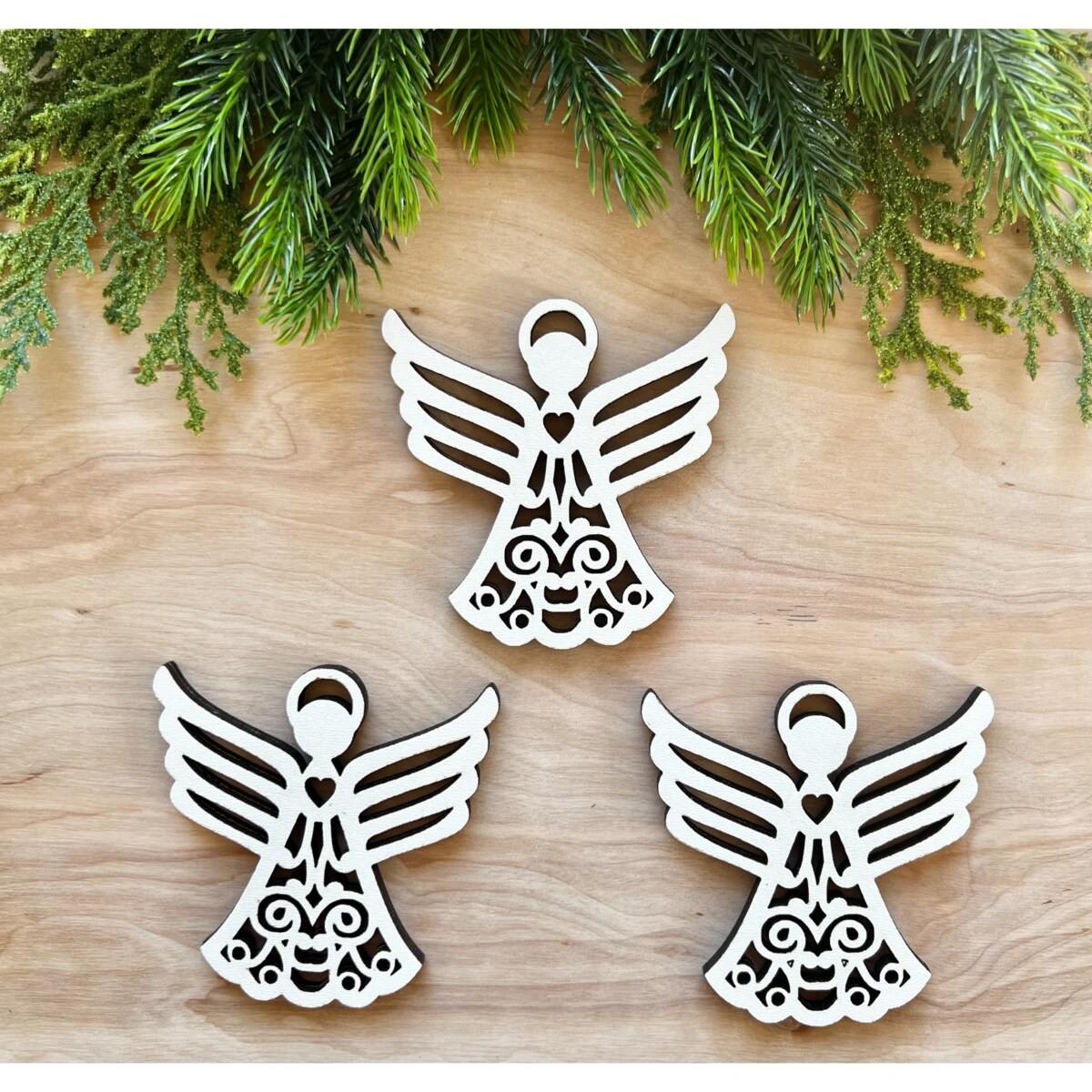 Zawieszki choinkowe ANIOŁY zestaw 3 sztuk OZDOBNE opakowanie prezent