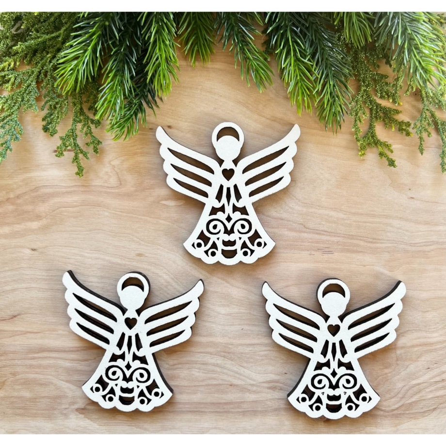 Zawieszki choinkowe ANIOŁY zestaw 3 sztuk OZDOBNE opakowanie prezent