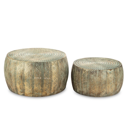 Stolik boczny 2 szt. metalowy 30x55x55 i 25x45x45 cm MOJI