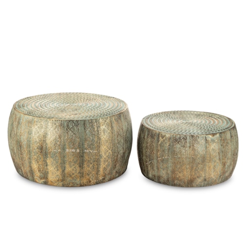 Stolik boczny 2 szt. metalowy 30x55x55 i 25x45x45 cm MOJI