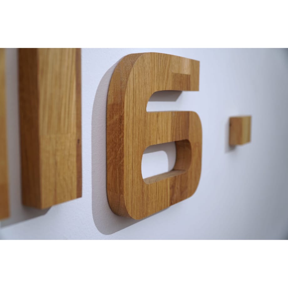 Drewniany zegar ścienny dębowy LAMELE 100cm