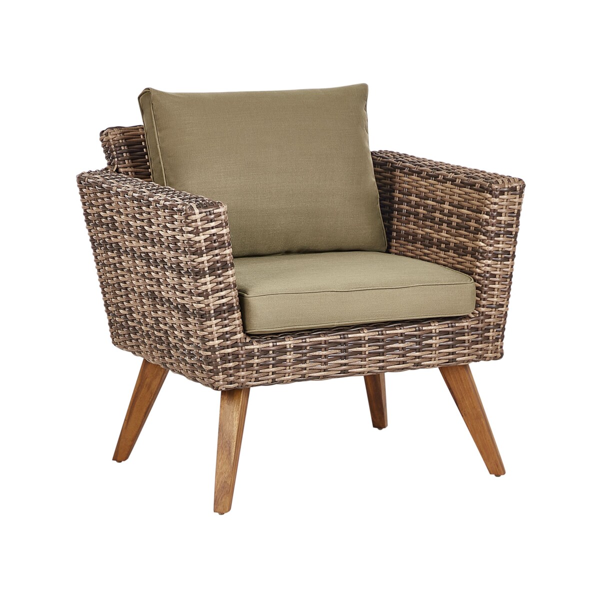 Zestaw wypoczynkowy dla 4 osób Technorattan Oliwkowy VITTORIA